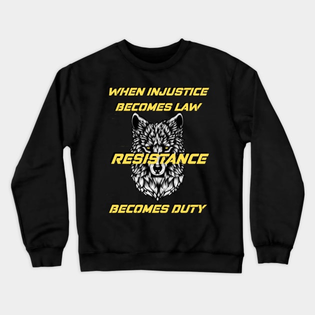 Resistance Wolf Crewneck Sweatshirt by WolfShadow27